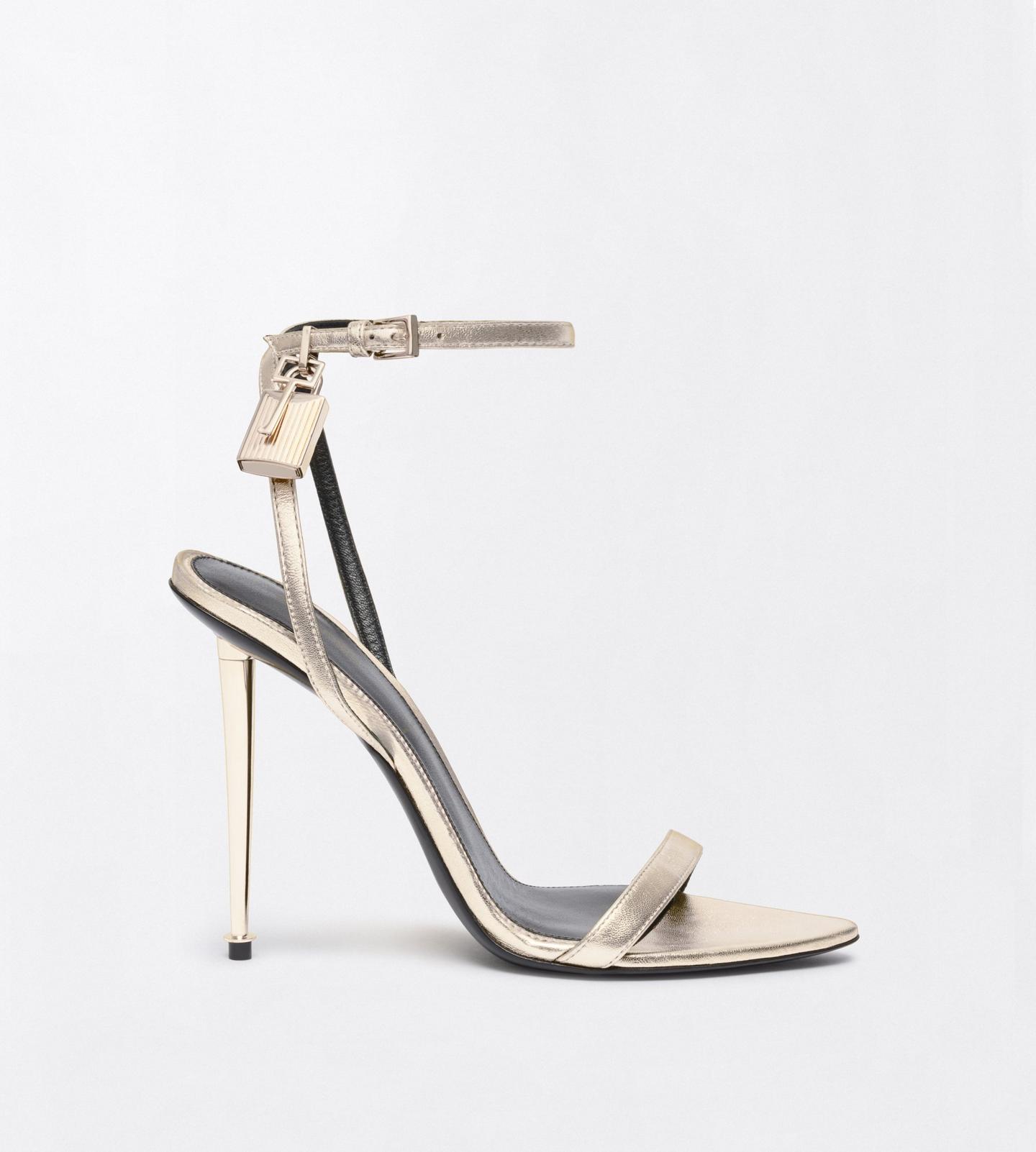 Tom Ford — Laminated Nappa Padlock Pointy Naked Sandal — photo 1