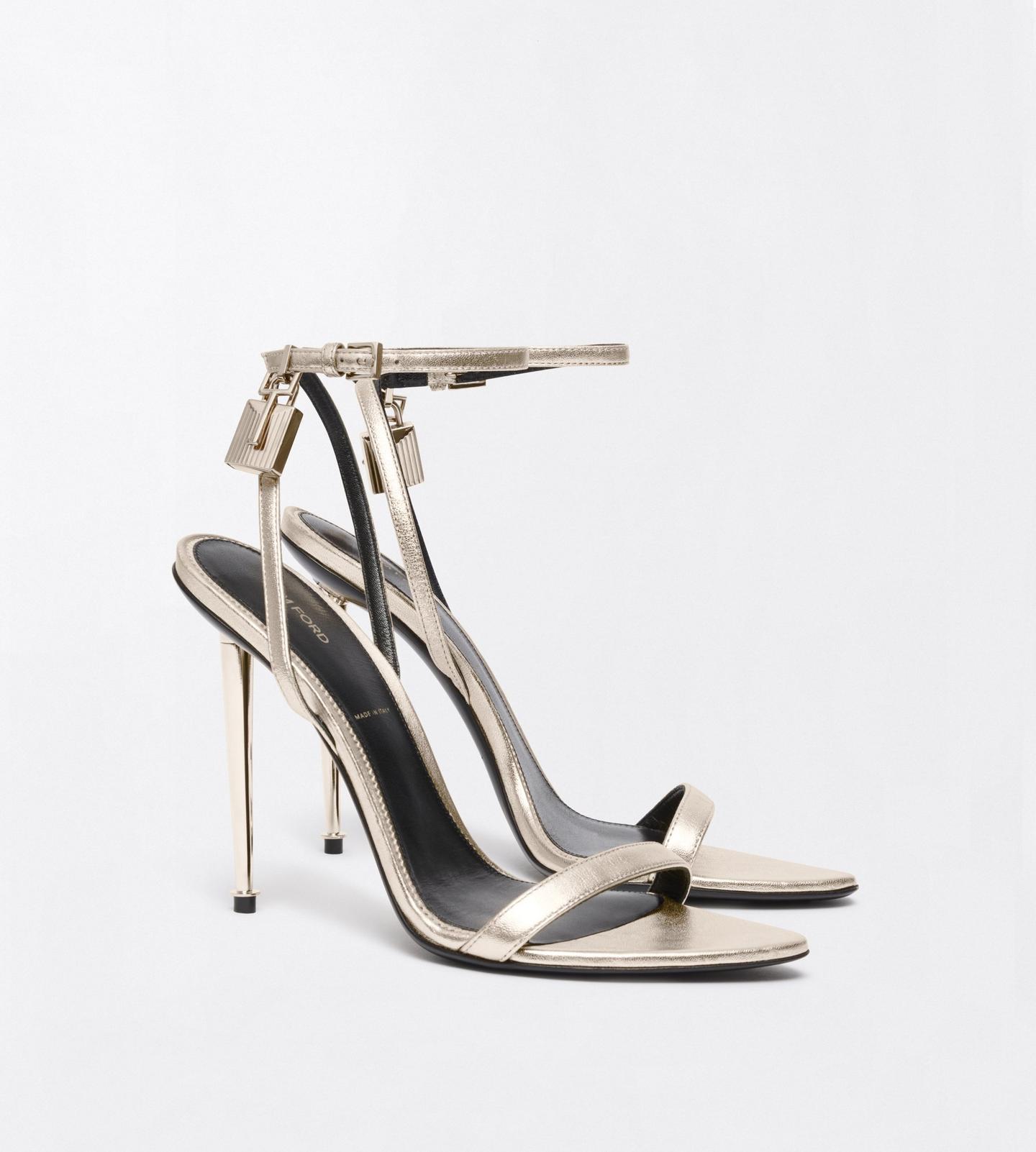 Tom Ford — Laminated Nappa Padlock Pointy Naked Sandal — photo 2